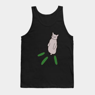 Funny Cat And Cucumber Meme Tank Top